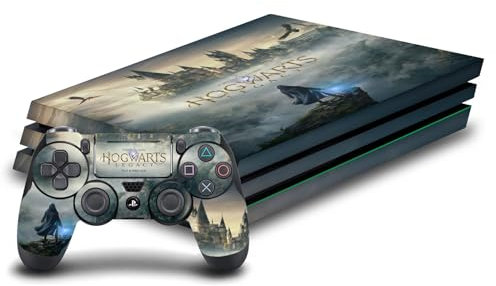 Head Case Designs Offizielle Hogwarts Legacy Wichtige Kunst Grafiken Vinyl Haut Gaming Aufkleber Abziehbild Abdeckung kompatibel mit Sony Playstation 4 PS4 Pro Console and DualShock 4 Controller