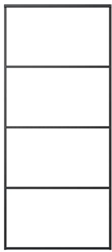 Gecheer Puerta, corredera, kit de montaje, de cristal ESG y aluminio, negro y transparente, 90 x 205 cm, juego de puertas abatibles, puerta corredera de cristal y aluminio