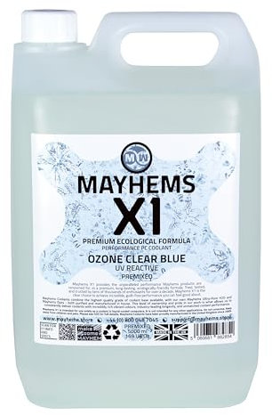 Mayhems PC-Kühlmittel – X1 Premix – umweltfreundliche Serie, UV-fluoreszierendes Blau, 5 Liter, Ozon-klares Blau