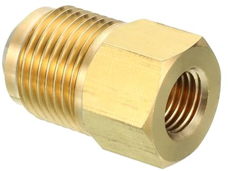 PATIKIL Connecteur Évasé Femelle 1/4 x 1/2 Mâle, Adaptateur en Laiton Évasé SAE à 45 Degrés, Raccord de Tuyau Évasé pour Conduite de Gaz d'Air, Réfrigération, CVC