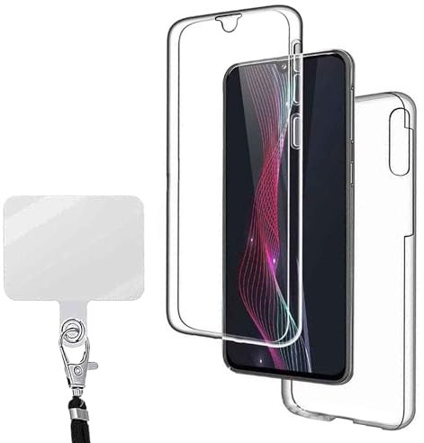2in1 Set - 360 Grad Rundumschutz Handyhülle kompatibel mit Apple iPhone 6S / 6 Transparent Stoßfest Silikon Bumper Case Outdoor Full Cover Eingebautem Displayschutz Schutzhülle Klar Pad für Kordel