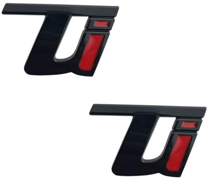 Adesivo decorativo con lettera Ti per parafango laterale auto, adatto per Alfa Romeo Giulia Stelvio tonale Giulietta 4c Mito (nero rosso)