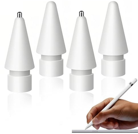 4 PCS Punte per Apple Pencil 1a & 2a Generazione, Alta Sensibilità e Punta di Controllo Preciso Tips, Penna Ricambio Accessori per iPad Tablet Air-2 Punte Pom e 2 Punte in Metallo