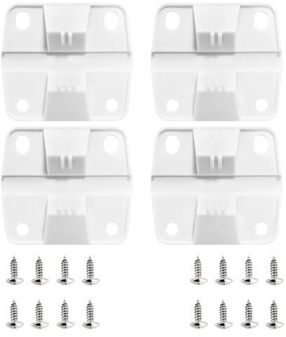 Lesunbak Cooler Lid Repair Parts, Freezer Hinge Replacement, Refrigerator Cooler Lid Hinges Set, White Cooler Hinges for Small Freezers, Chest Freezers, Hinges Kit with 16 Screws
