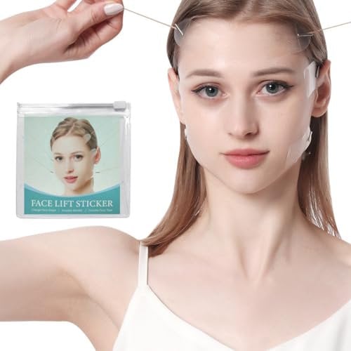NJCXOLA 1 Satz Face Lifting Tape,Facelifting Aufkleber Lifting Tapes Gesicht,Instant Invisible Face Lift Sticker, Eye Lift Tape Make-up Gesicht Lift Werkzeuge,20 Flicken + 8 Hebeseile