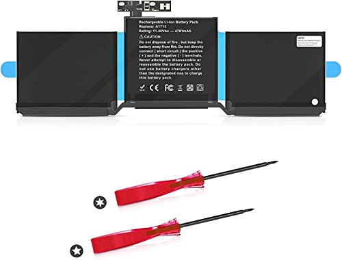 JCEQNVWL A1713 A1708 Laptop Battery Compatible for MacBook Pro 13-inch A1708 (Late 2016, Mid 2017) Li-Polymer 11.4V 54.5Wh 4781mAh