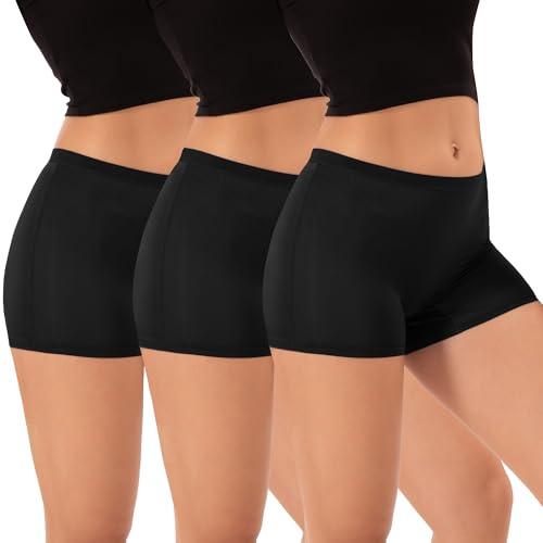 INNERSY Boxershorts Damen Atmungsaktiv Unterhosen mit Bein Boyshorts 3 Pack | 100% Baumwolle Schritt, Etikettfrei Sport Unterwäsche, Dünne Panties Hipster als Kurze Hose unter Rock Kleid, Sommer Panty