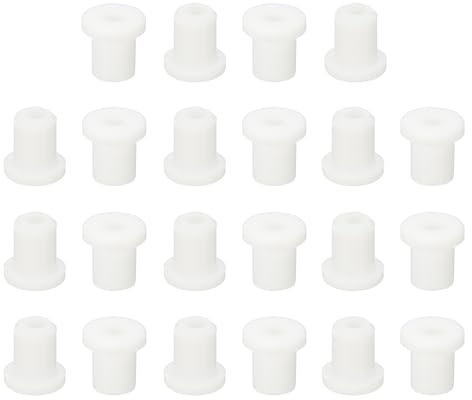 PATIKIL Silicone Rubber Grommet, 22 Pcs 1/4(6mm) Drill Hole, 3/16(4mm) Inner Dia. Top Hat Wire Gasket Rubber Hole Plug for Wiring Irrigation System Firewall, White