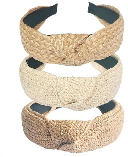 Gewebtes Stirnband, 3pcs Haarreifen Damen Modern, Boho Haarreifen, Geflochtenes Stirnband, Sommer Bohemian Geflochtenes headband Frauen Mädchen Haarschmuck(B)