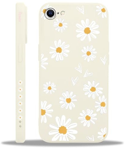 Yoedge Handyhülle für iPhone 7/8/SE 2020/SE 2022 Hülle, Aesthetic Blumen Daisy Herz Muster Niedlich Design Mädchen Frauen Cover, Silikon Stoßfest Case Kratzfest Schutzhülle für iPhone SE 4,7,Heart