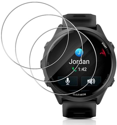 QULLOO Verre Trempé Protection Écran Compatible avec Garmin Forerunner 965, [3 pièces] 9H Clair Film sans Bulles Protection D'écran