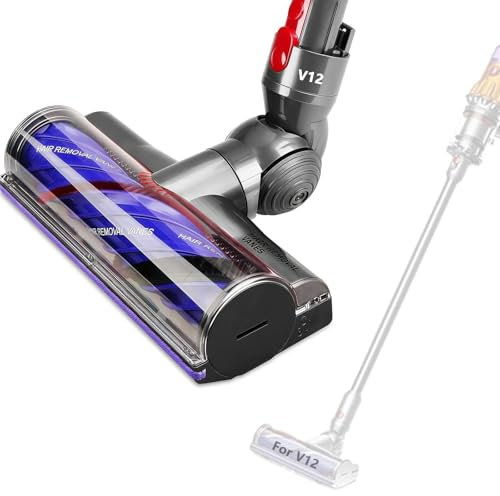 Upgrade Anti-Tangle Brush for Dyson V12 Detect Slim, Vacuum Cleaner Head Replacement Parts, Vacuum Cleaner Brush for Dyson V12 Hard Floor Attachment Accessories for Hard Floors and Carpets