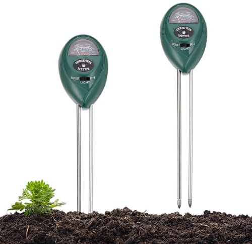 2 Pack Soil Moisture Meter, Plant Water Meter for Indoor & Outdoor House Plants, Hygrometers Sensor with 17.5cm Probe for Garden Lawn Farm Use, No Battery Needed, Lightweight