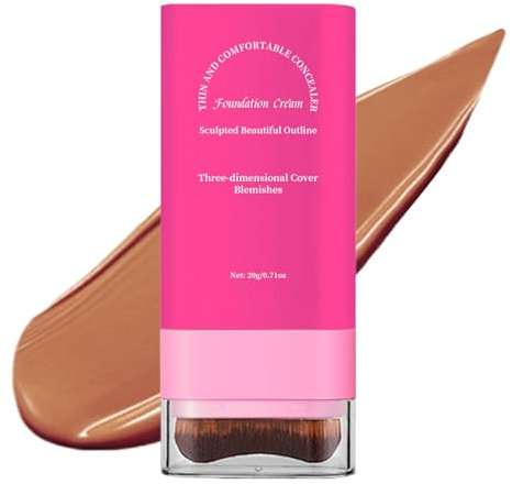 Doyandader Foundation Stick, Foundation Stick Mit Pinsel,2in1 Matte Creme, Doppelseitiger Stick Makellos Mit Pinsel, Tragbare Mit Feuchtigkeitsspendende Formel