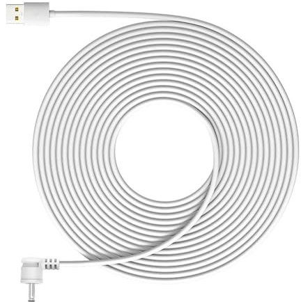 Ring Spotlight Cam Pluspro Akku, geeignet für Argus Pro, weiß, 76 m10 m, wetterfestes Stromkabel, zusammen mit Adapter, kompatibel mit montierten (7,6 m)