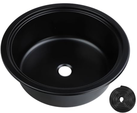 Rundes Waschbecken aus Edelstahl 304, rostfrei, pflegeleicht, großes Fassungsvermögen, Handwaschbecken für Boot, Wohnwagen, Wohnmobil, Küche, Badezimmer, 30 x 11,9 cm