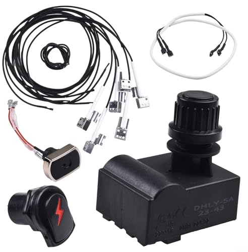 MIKMLYZE Electronic Spark Ignitor Replacement Kit For Charbroil Gas Grills BBQ, With Ignitor Wires And Buttons For Commercial, For Signature, Performance For TRU-Infrared For Series(4 heads)