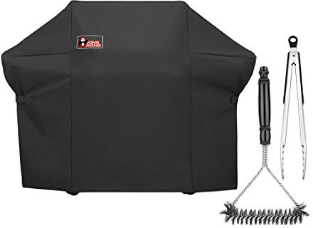Kingkong 7108 Premium Grillabdeckung für Weber Summit 400-Serie Gasgrills (im Vergleich zur Weber 7108 Grillabdeckung) inkl. Grillbürste und Zange