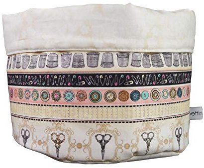 bettina bruder - Stoffkörbchen Nähen creme beige - Brotkorb Utensilo - Ø ca. 18 cm