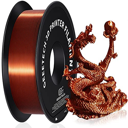 GEEETECH PLA filament 1.75mm Silk Copper, 3D Drucker Filament PLA 1kg Spool