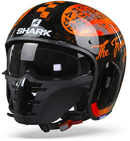 SHARK Motorradhelm S-DRAK 2 TRIPP IN KOO, Schwarz/Orange, XS