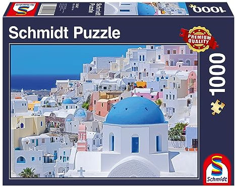 Schmidt Spiele 58947 Santorini, Kykladische Inseln, 1000 Teile Puzzle, Bunt