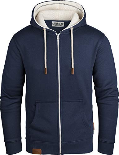Grin&Bear Hoodie Herren Hoodie Sweatshirt Pullover GB490-NavyBlue-XL