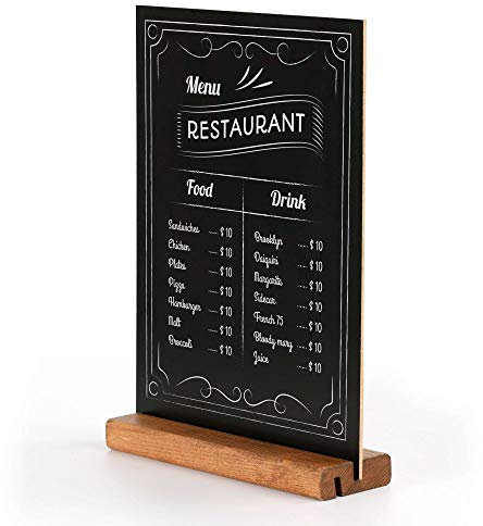 DISPLAY SALES Tischaufsteller Holz DOUBLE inkl. schwarzer Kreidetafel DIN A4