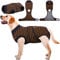 Kuoser Hundebody Nach Op, Hundebody Nach Kastration Rüde Hündin,Hundebody Nach Op Hündin, Atmungsaktiv Body Für Hunde Nach Op,Leckschutz Hund, Anti-Wundlecken Op Body Hund,Braun XL