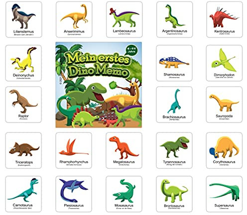 Mein erstes Dino Memo | Memoryspiel für Dinosaurier Fans ab 3 Jahren | Spieleklassiker für Jung und Alt | Schön illustrierte Dinos mit besonderem Lerneffekt | Memory-Spiel Kinderspiel