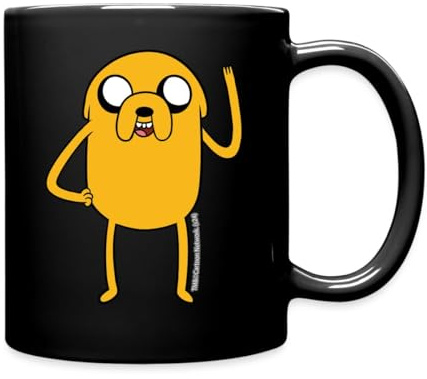 Spreadshirt Adventure Time Merchandise Vintage Jake Mug Coloured Mug, One Size, Black