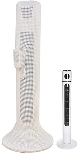 UCARE Staubschutz für Turmventilator, wasserabweisend, dehnbar, Spandex, staubdicht, stehend, Standfuß, Staubschutz für Haushalt, Büro, mit Tasche, Weiß