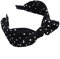 Serre-tête pour femme avec nœud - Vintage élastique - Large bandeau avec nœud blanc à pois - En tissu - Pour femmes et filles - Noir