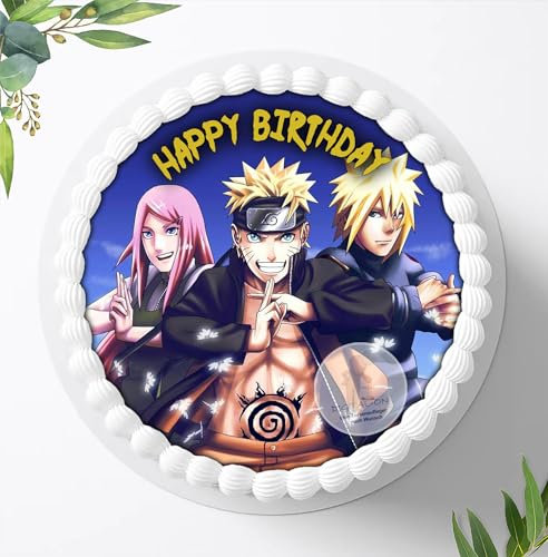 Für die Geburtstags Torte, Zuckerbild kompatibel mit: Naruto, Essbares Foto für Torten, Fondant, Tortenaufleger Ø 20cm, 0078z