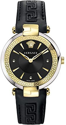 Versace Herren Armbanduhr Revive 35 mm Graviertes Armband Armband Leder VE2L00221