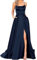 HAHAEMMA Damen Elegant Lange Ballkleider mit Taschen Satin A-Linie Backless Hochzeitskleid Abendkleider Sexy Neckholder Spaghetti Brautkleid Kleider Lang Prinzessin Brautjungfer Kleid (ZQ-XS)