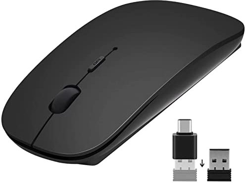 AE WISH ANEWISH Kabellose Maus USB fur Computer/Laptop/MacBook/Tablet 2.4G Wireless Slim Maus mit Nano-Empfänger und Adapter fur Windows/Mac/Linux/OS (2 * AAA-Batterien erforderlich)