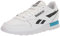 Reebok Klassischer Leder-Sneaker für Erwachsene, Weiß/Schwarz/Radiant Aqua, 16.5 Women/15 Men