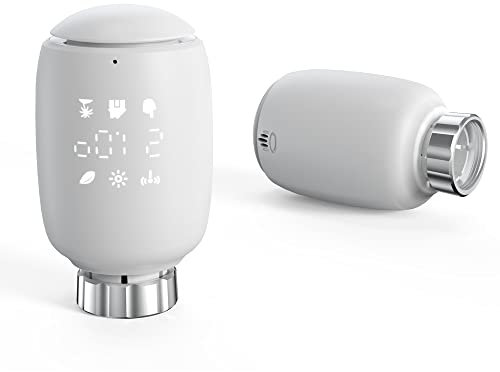 Geevorks Smart Radiator Valve Radiator Thermostat Valve Temperature Controller Intelligent Radiator Actuator Support Voice Control Compatible with Alexa Google Assistant