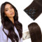 Elailite Clip in Extensions Echthaar, 5 Pcs Remy Haarverlängerung mit 12 Clips, 45cm-70g Glattes Haarteile Natürlich Haarextension für Frauen Damen #2 Braun