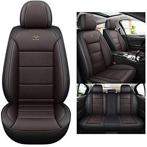nenyan Autositzbezüge Komplett Set Universal | Schonbezüge für VW Volkswagen Golf Touran Golf Polo Golf Variant Golf 5 S Golf 4 Golf 7 | Auto Sitzbezüge Schwarz Braun
