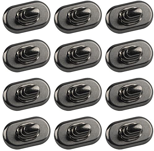 AUEAR, 12 Pack Black Turn Lock Clasp Hardware Purse Closure Latches Handbag Twist Lock Fasteners for DIY Bag Handbag Craft Project