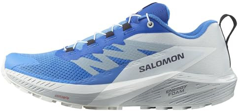 SALOMON Sense Ride, Zapatillas de Trail Running Hombre, Sense Ride 5 Ibiza Blue/Lapis Blue/White, 40 EU