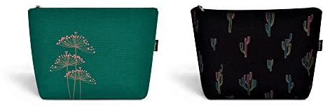 Ecoright Kosmetiktasche, Reise Makeup Tasche, Kulturbeutel Damen Und Mädchen, Canvas Zipper, Kleine Reisetasche Damen (2er-Satz)