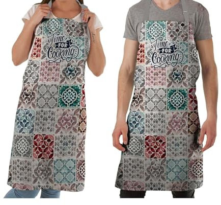 Stilia Delantal de Cocina Estampado Talaver con tirantes Regulables
