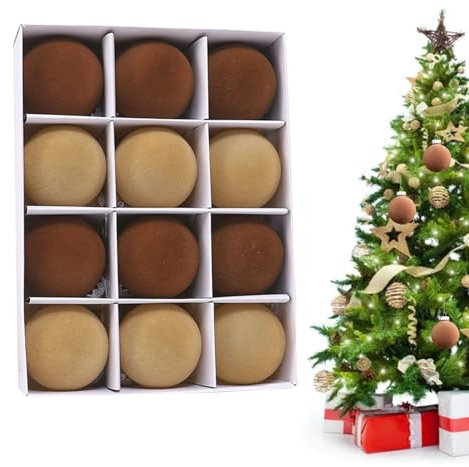 12 Stück Samt-Weihnachtskugeln,christbaumkugeln,weihnachtskugeln Kunststoff,Weihnachtsfeier-Kugeln,modische Anhänger, Heimdekorationsprodukte für Weihnachtsfeiern,Zusammenkünfte,Feiern,Hochzeiten