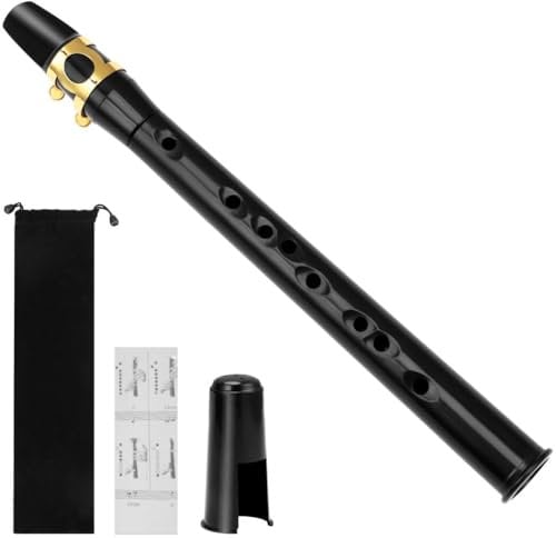 Kapmore 8-Loch Taschensaxophon Kit - C Key Mini Saxophon, Holzblasinstrument für Anfänger, ABS Praxis Altsaxophon mit Mundstück, Rohrblatt, Deckel, Grifftabelle, Tragetasche