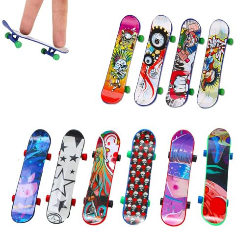 Toulifly Finger Skateboard, 10 Stück Mini Skateboard Finger Für Kinder, Cartoon Finger Skateboards, Fingerboard für Kinder Partytütenfüller, Kindergeburtstag Geschenke