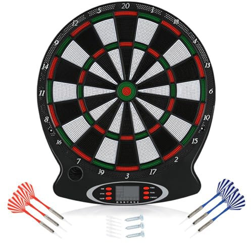 Topyond Elektronische Dartscheibe, 1 Stück, Professionelle Elektronische Hängende Dartscheibe, LCD-Punkteanzeige, Dartspiel Mit 6 Stück Darts Für Heimspiele