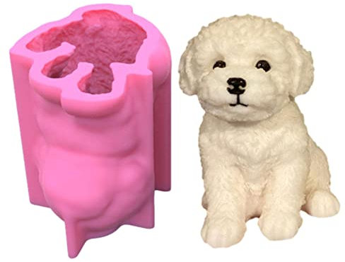 Molde de silicona para perro, bonito molde de resina epoxi para hacer velas, molde de resina de cachorro para decoración del hogar, molde de velas, moldes de perro para manualidades, decoración de